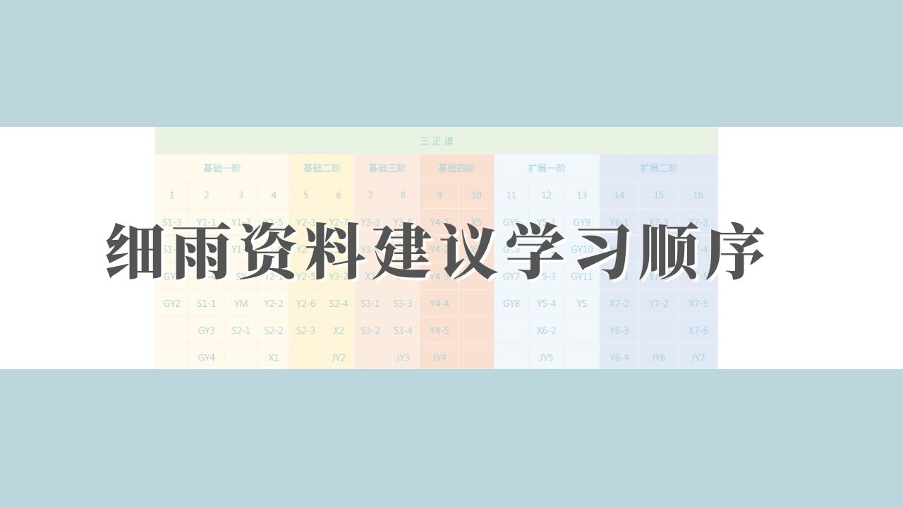 细雨资料阅读有顺序吗？如何知道自己学到哪儿了？